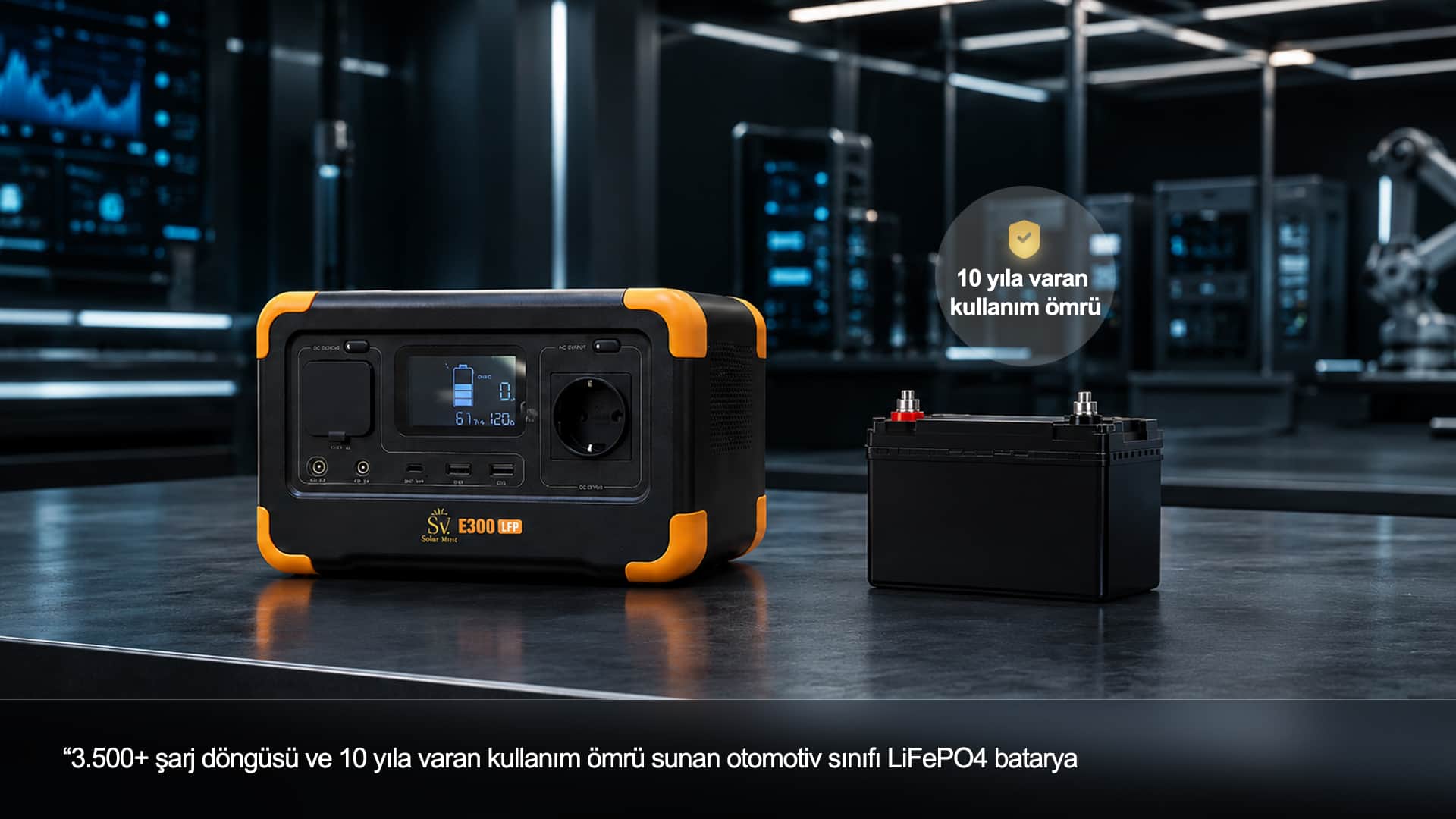 Her gün güvenle kullanmanız için uzun ömürlü LiFePO4 enerji her zaman hazır.